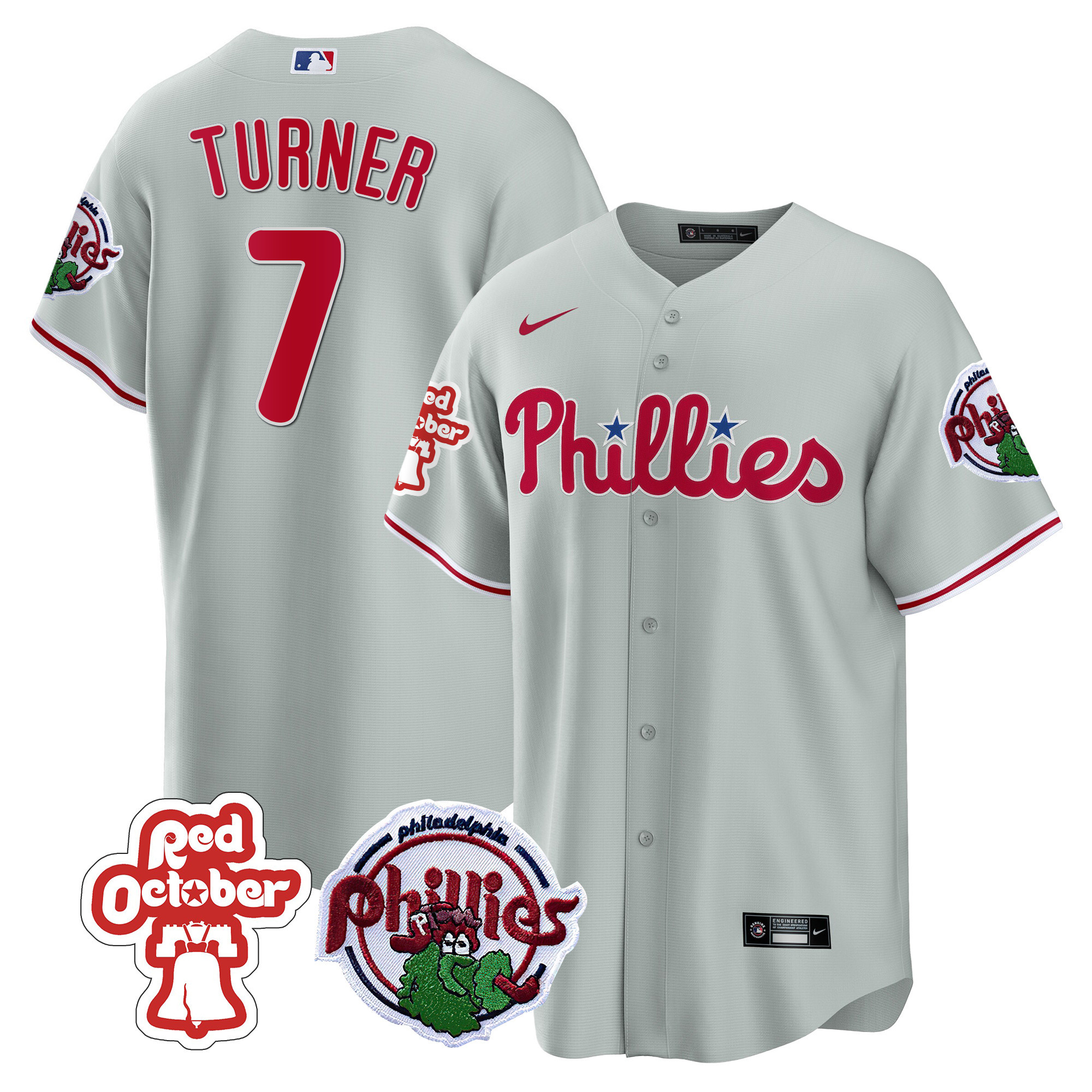 Men's Philadelphia Phillies Red October Patch Cool Base Jersey - All Stitched - Image 25