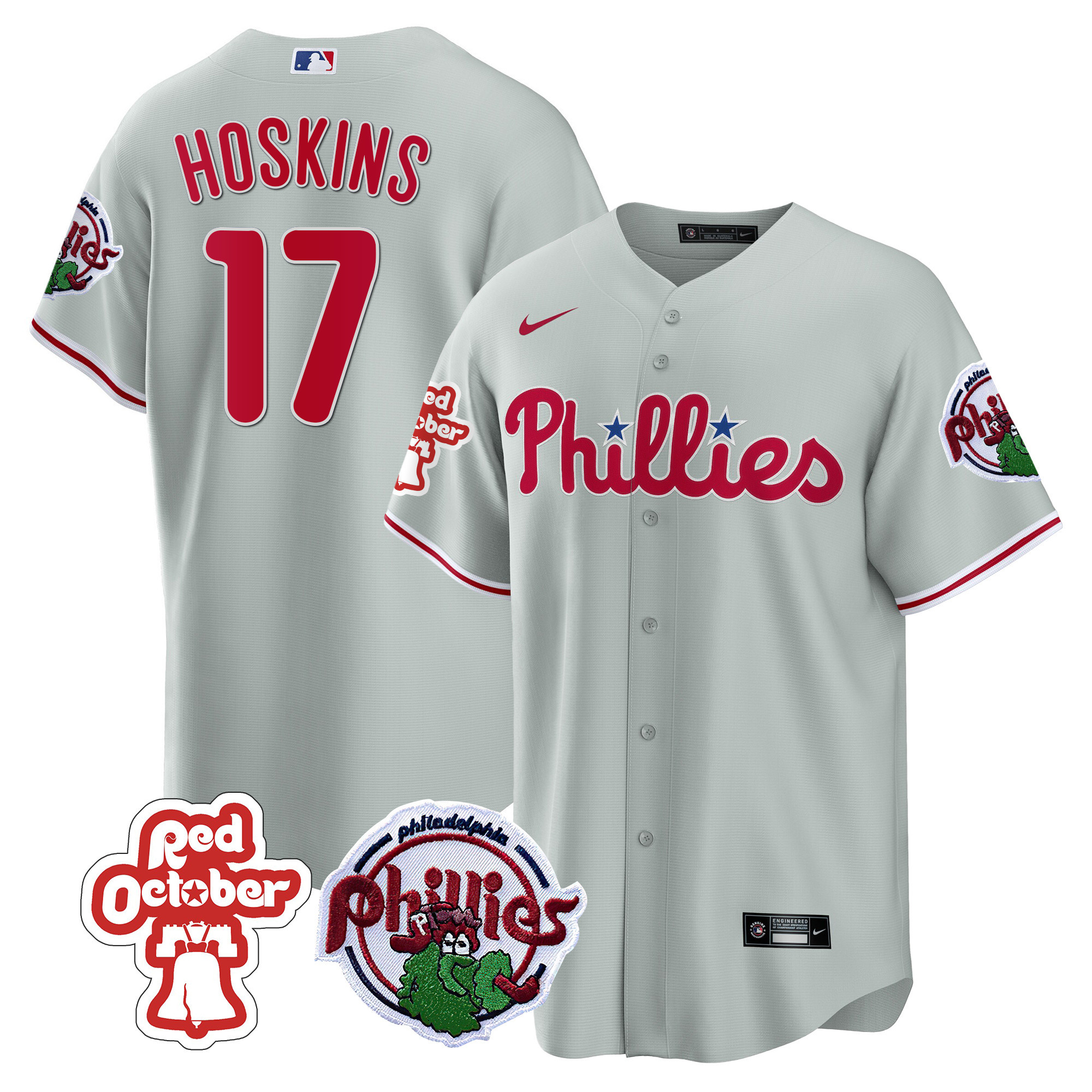 Men's Philadelphia Phillies Red October Patch Cool Base Jersey - All Stitched - Image 24