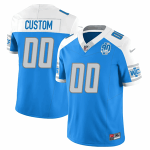 Men's Detroit Lions 90th Year Patch Vapor Custom Jersey V2 - All Stitched