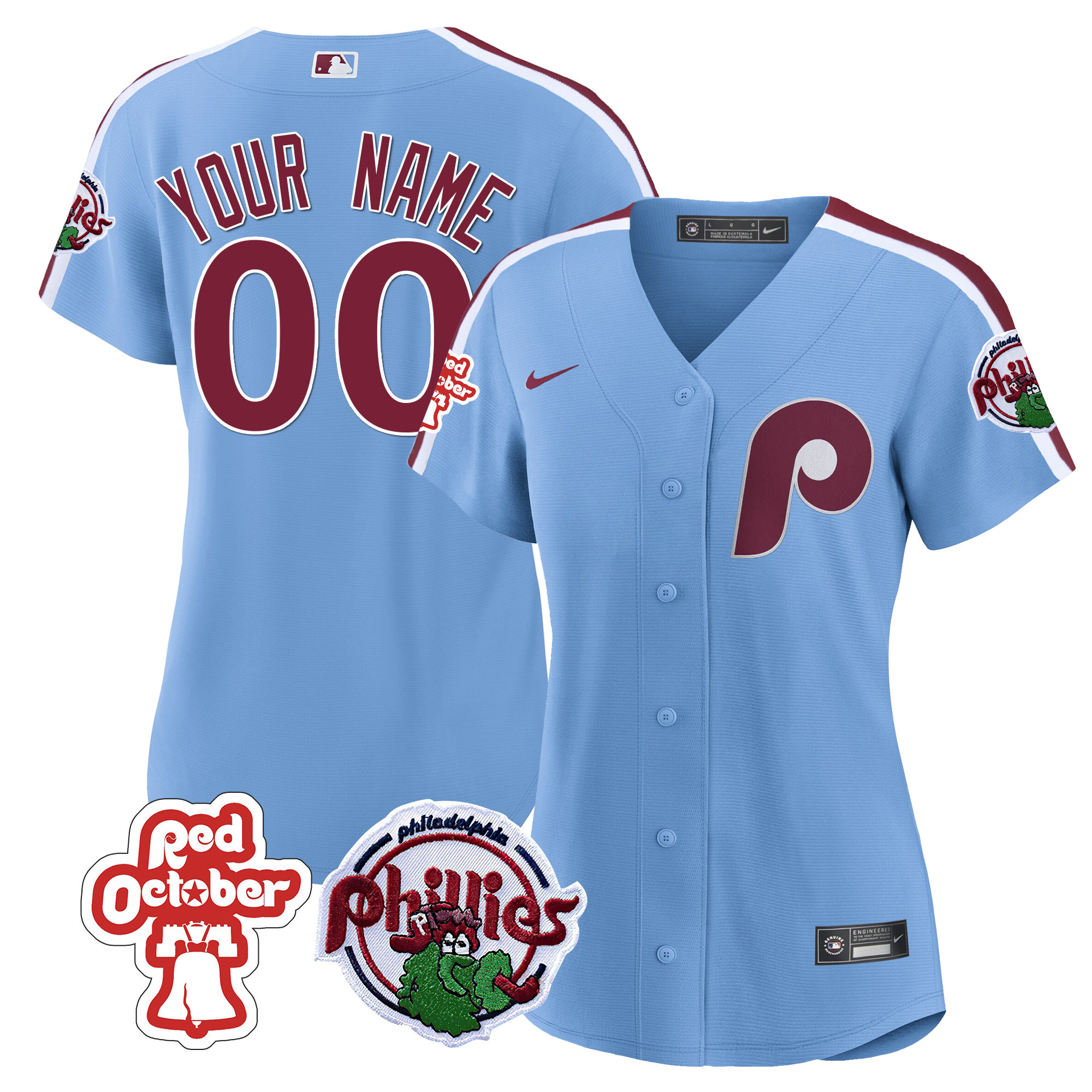 Philadelphia Phillies Red October Patch Custom Jersey - All Stitched - Image 13