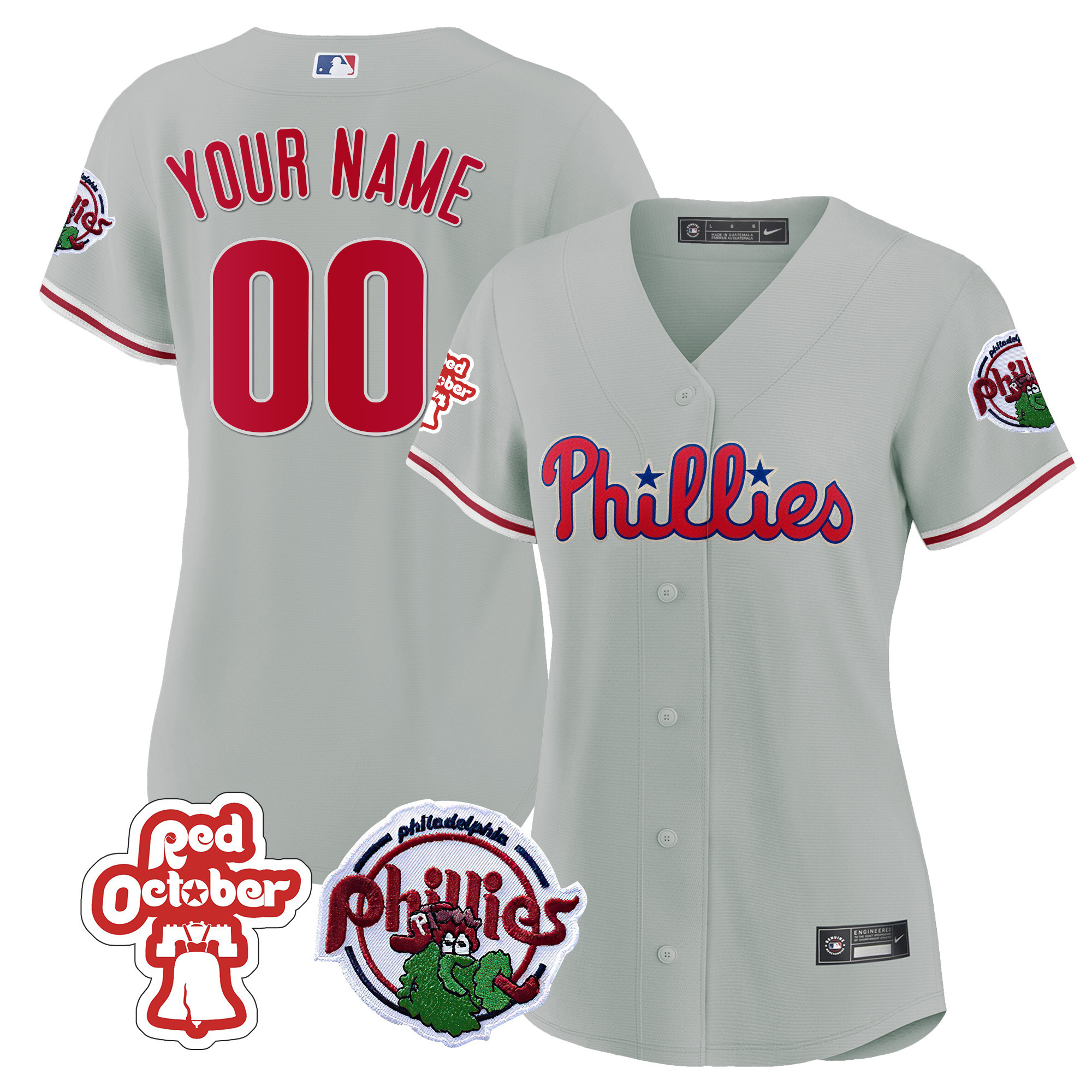 Philadelphia Phillies Red October Patch Custom Jersey - All Stitched - Image 14