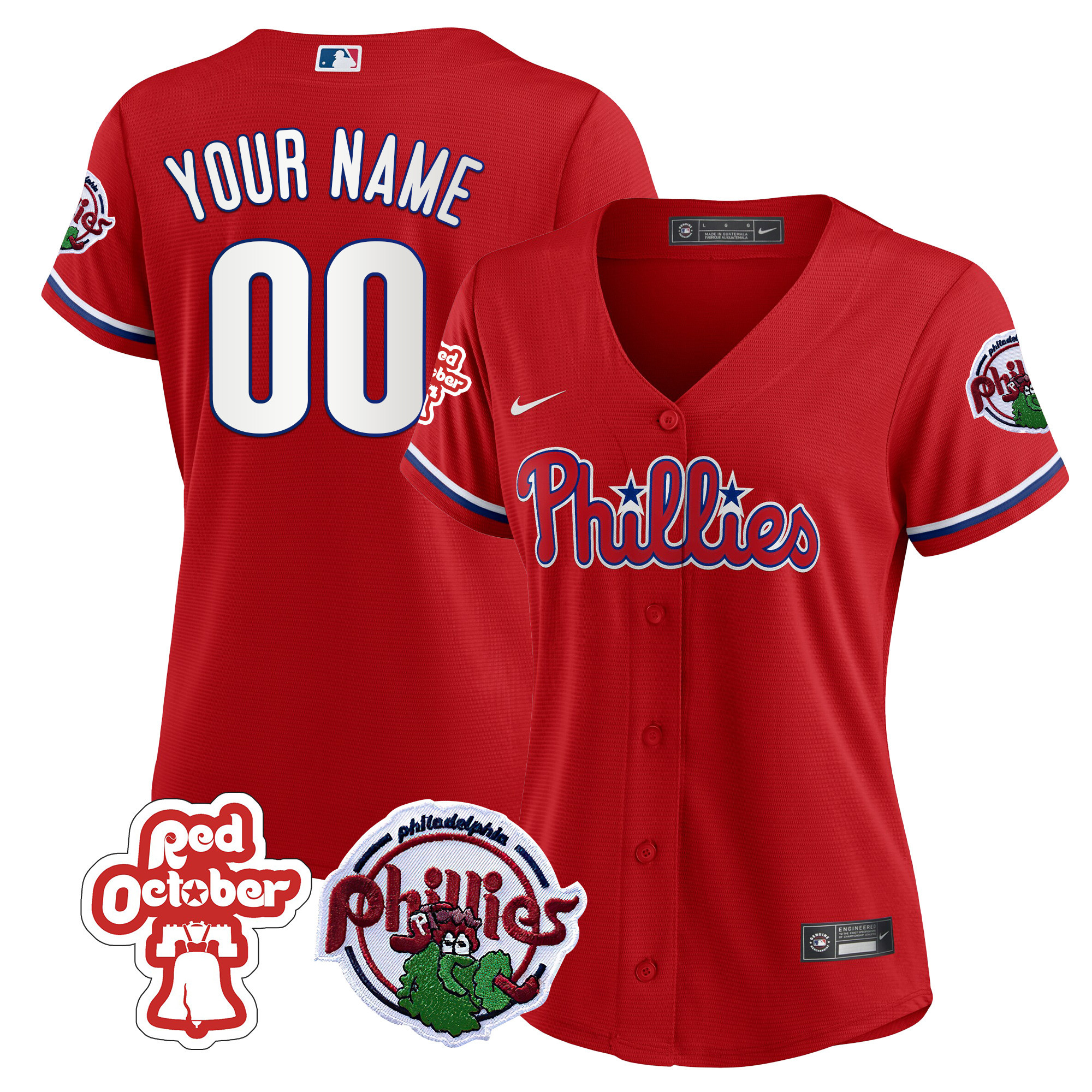 Philadelphia Phillies Red October Patch Custom Jersey - All Stitched - Image 11