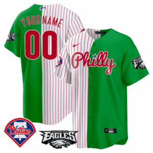 Split Phillies - Eagles Cool Base Custom Jersey - All Stitched
