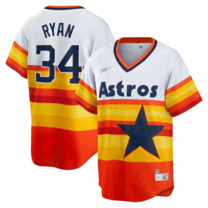 Houston Astros Nolan Ryan White Home Cooperstown Collection Player Jersey - All Stitched