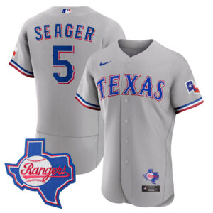 Texas Rangers 2023 Gray Flex Base Jersey - Texas Patch - All Stitched