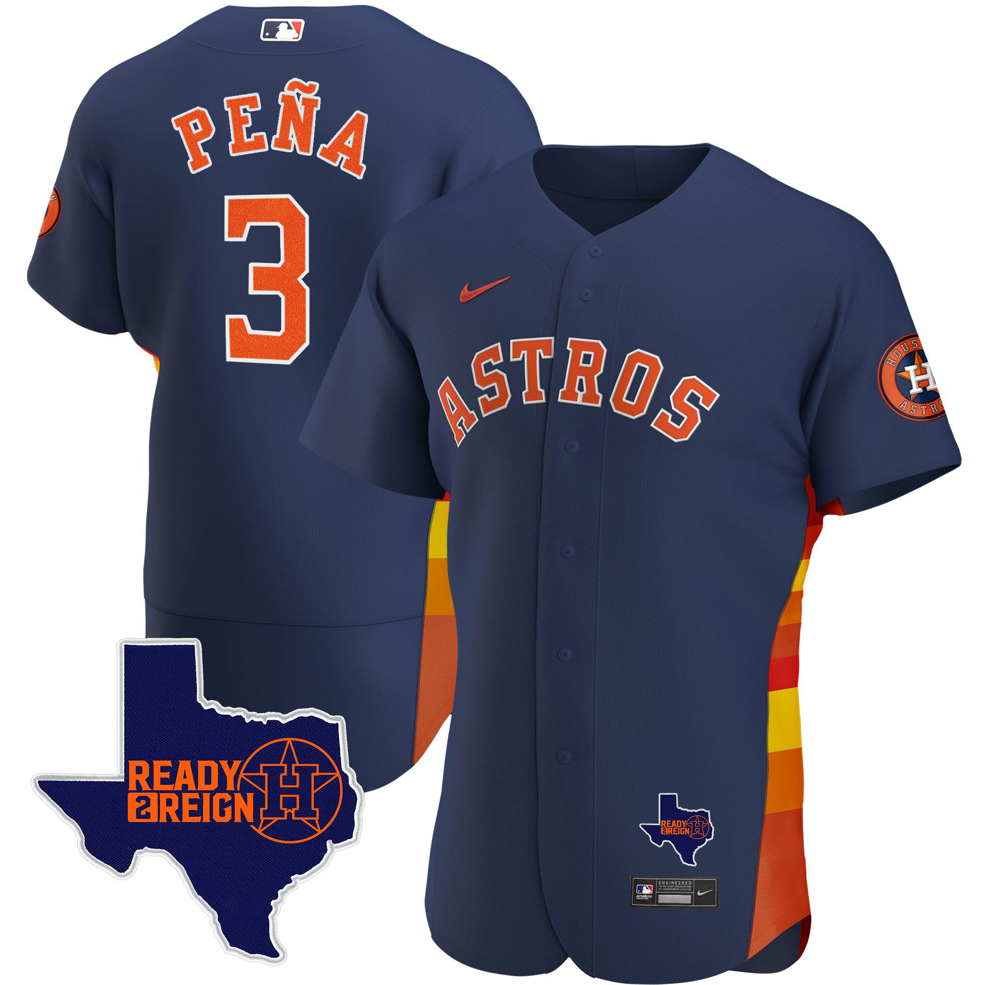Men's Houston Astros 2024 Ready 2 Reign Flex Base Jersey - All Stitched - Image 29