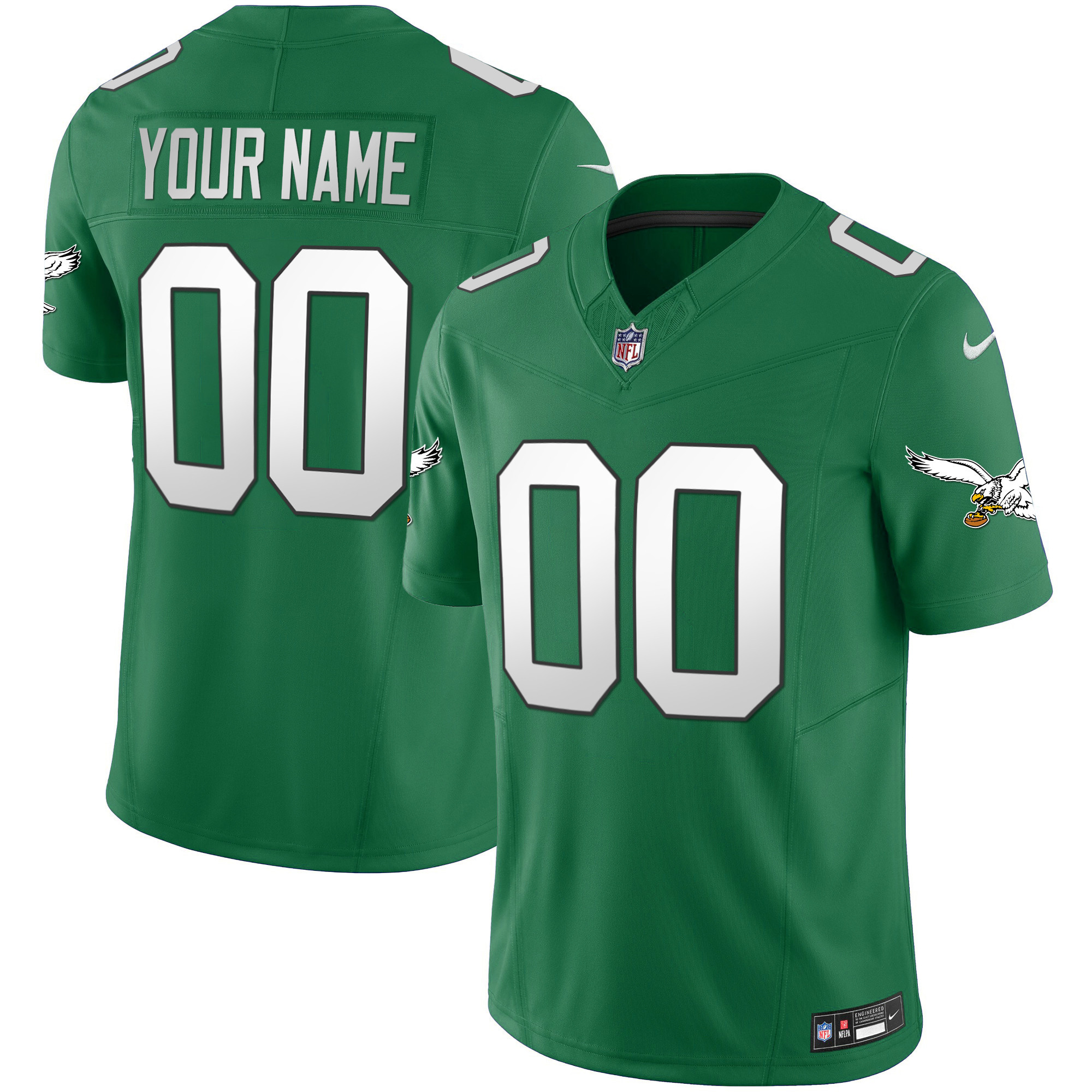 Eagles Kelly Green Vapor Limited Custom Jersey - All Stitched - Image 4