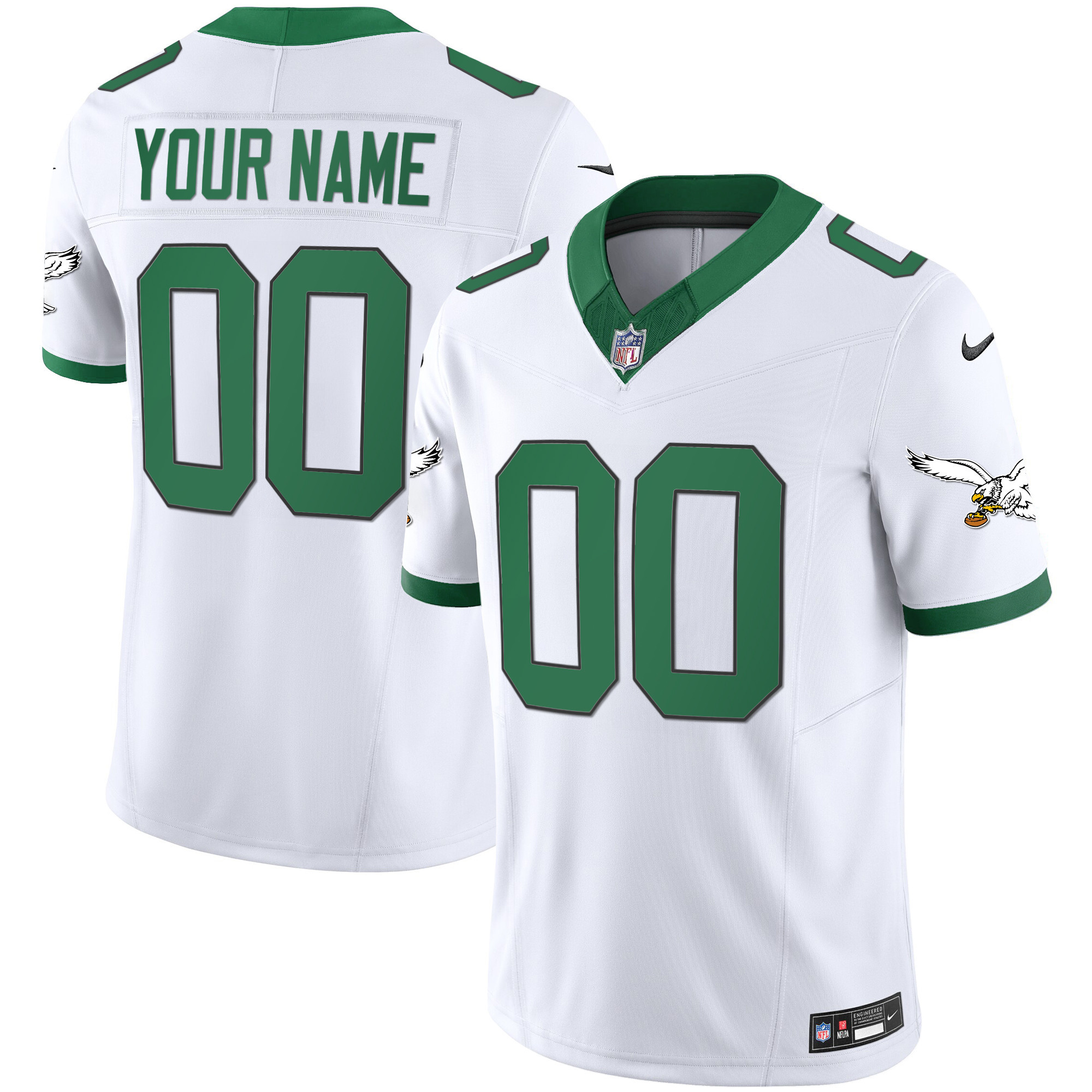 Eagles Kelly Green Vapor Limited Custom Jersey - All Stitched - Image 3