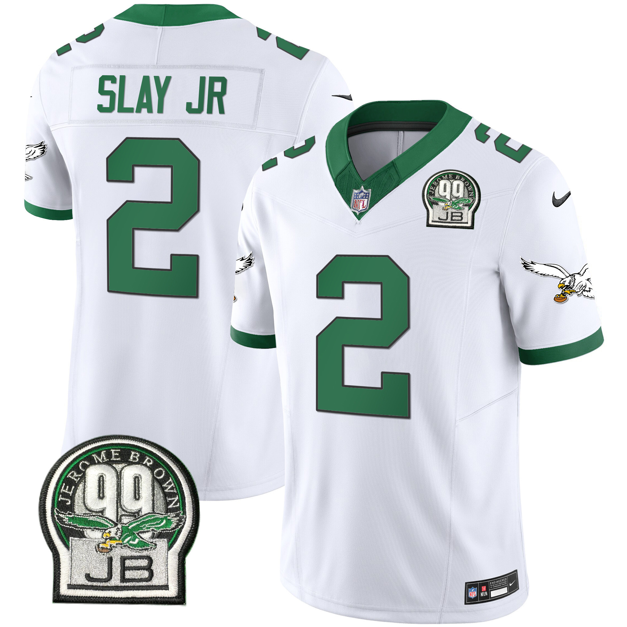 Men's Eagles Jerome Brown Patch Kelly Green Alternate Jersey - All Stitched - Image 29