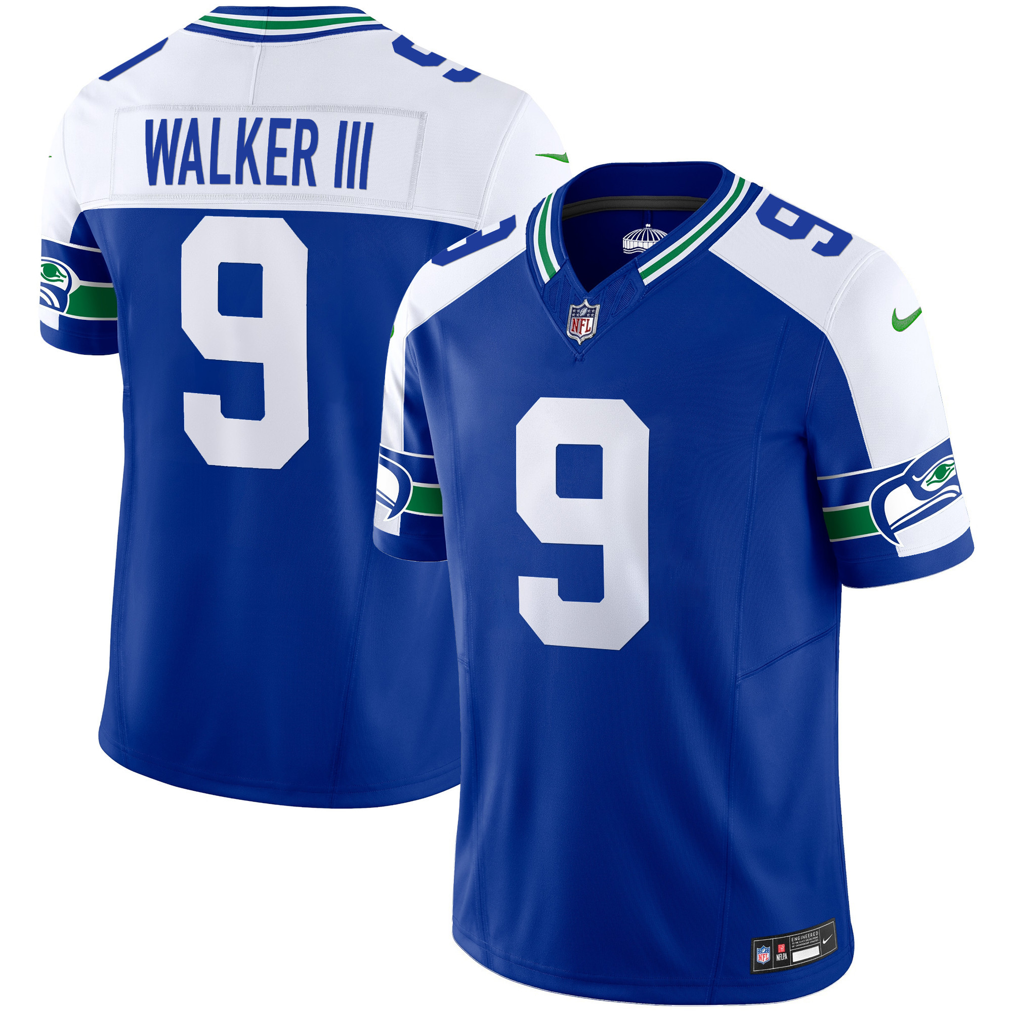 Men's Seahawks Throwback Vapor Limited Jersey - All Stitched - Image 12