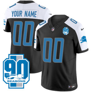 Detroit Lions 90th Year Patch Custom Jersey - All Stitched