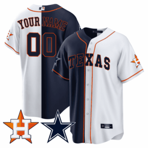 Split Astros - Cowboys Cool Base Custom Jersey - All Stitched