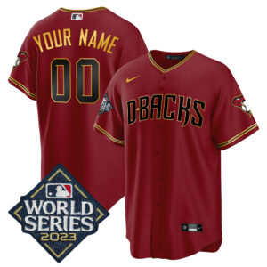 Diamondbacks 2023 World Series Cool Base Gold Custom Jersey - All Stitched