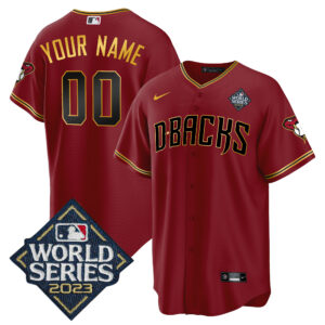 Diamondbacks 2023 World Series Cool Base Gold Custom Jersey V2 - All Stitched