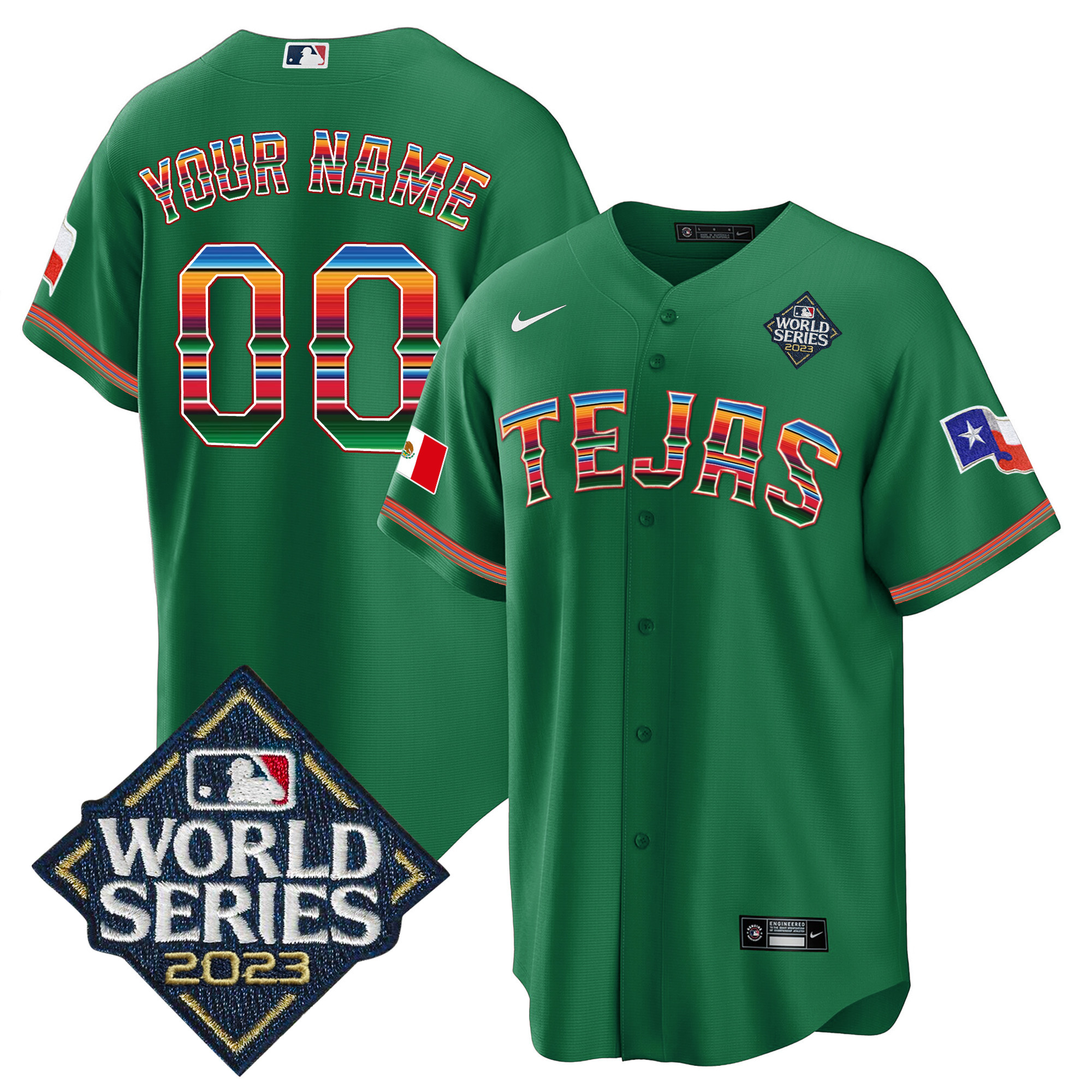 Texas Rangers 2023 World Series Mexico Custom Jersey - All Stitched - Image 4