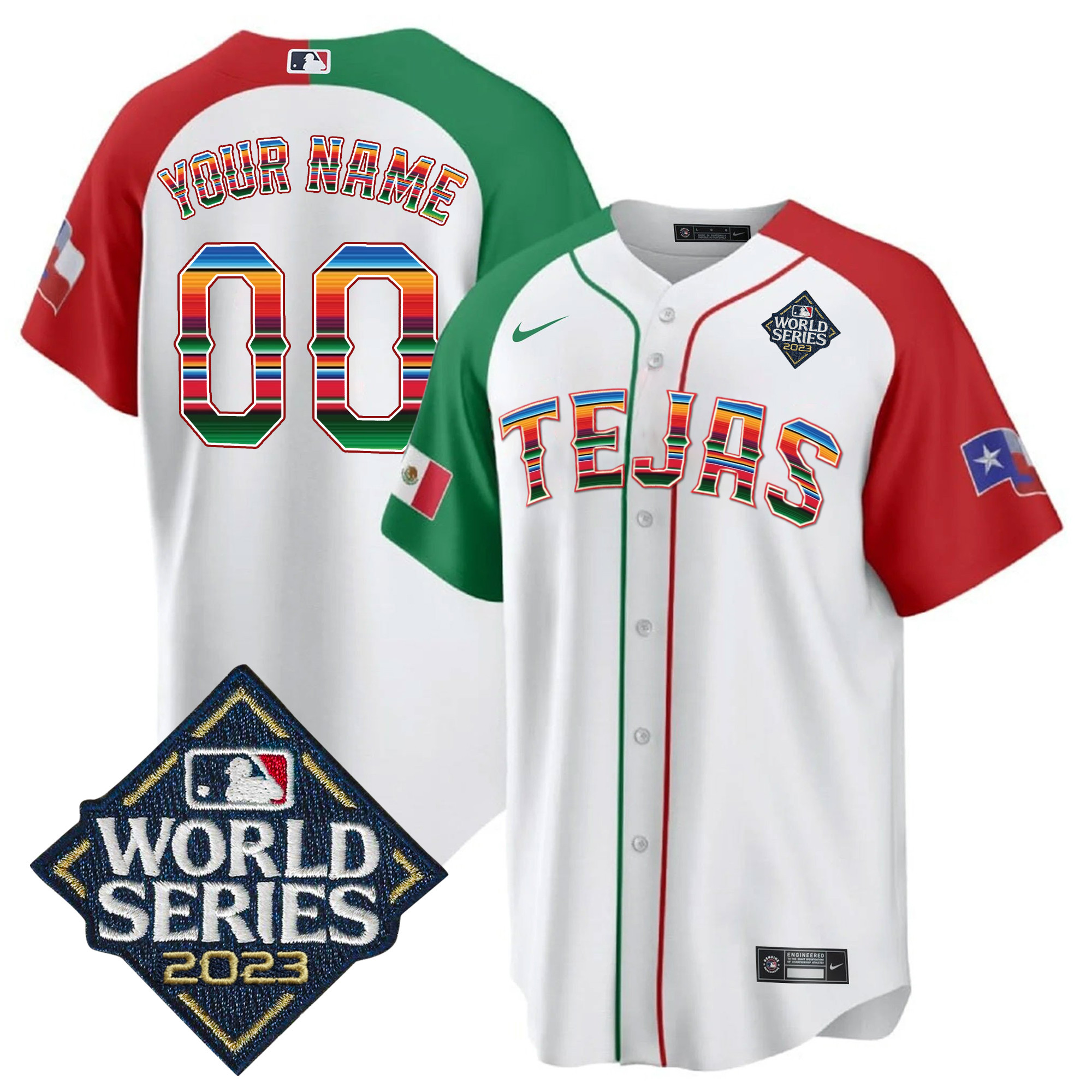 Texas Rangers 2023 World Series Mexico Custom Jersey - All Stitched - Image 5