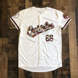 Baltimore Orioles White Maryland Flag Jersey - All Stitched