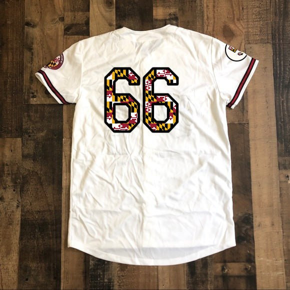 Baltimore Orioles White Maryland Flag Jersey - All Stitched - Image 2