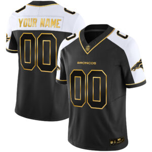 Denver Broncos Gold Vapor Limited Custom Jersey - All Stitched
