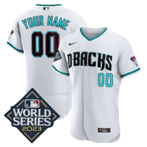 Diamondbacks White 2023 World Series Custom Jersey - All Stitched