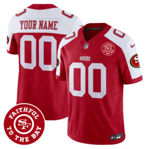 49ers Faithful To The Bay Patch Vapor Custom Jersey - All Stitched