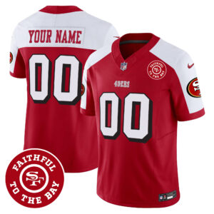 49ers Faithful To The Bay Patch Vapor Custom Jersey V2 - All Stitched
