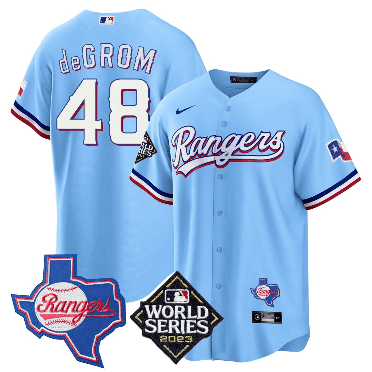 Men’s Texas Rangers 2023 World Series & Texas State Patch Cool Base Gold Jersey V2 – All Stitched - Image 23