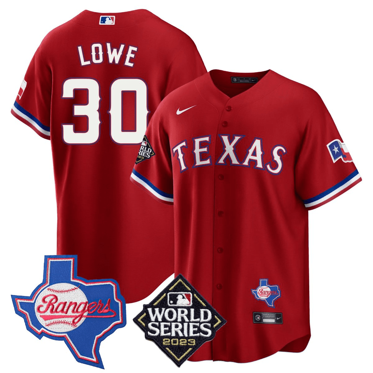 Men’s Texas Rangers 2023 World Series & Texas State Patch Cool Base Gold Jersey V2 – All Stitched - Image 20