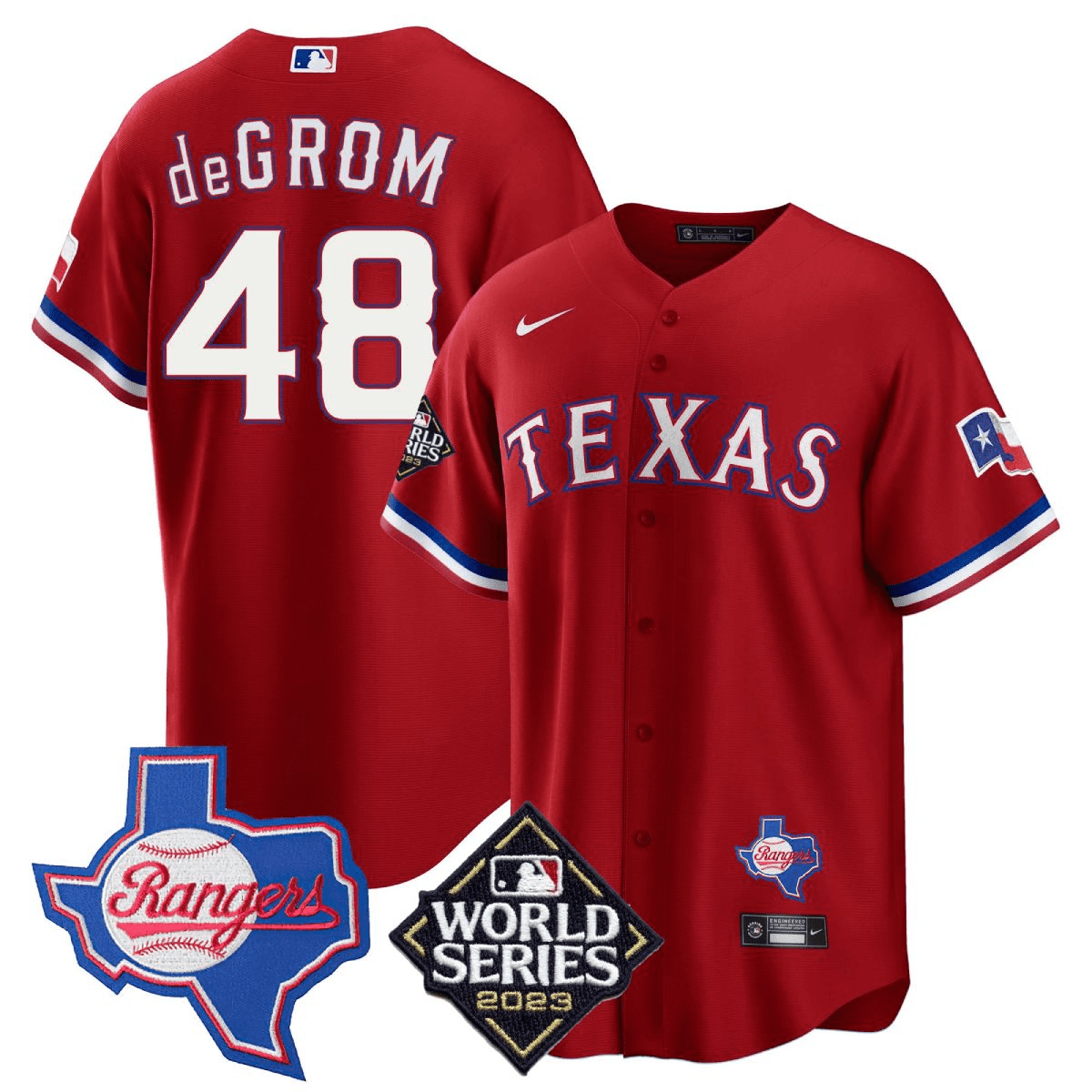 Men’s Texas Rangers 2023 World Series & Texas State Patch Cool Base Gold Jersey V2 – All Stitched - Image 18