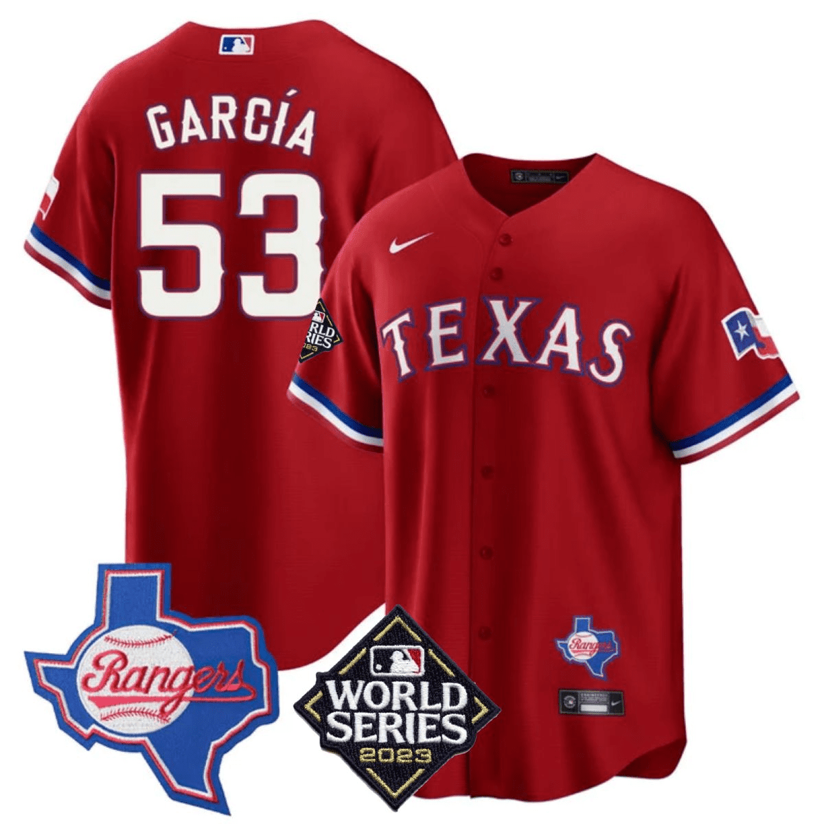 Men’s Texas Rangers 2023 World Series & Texas State Patch Cool Base Gold Jersey V2 – All Stitched - Image 17