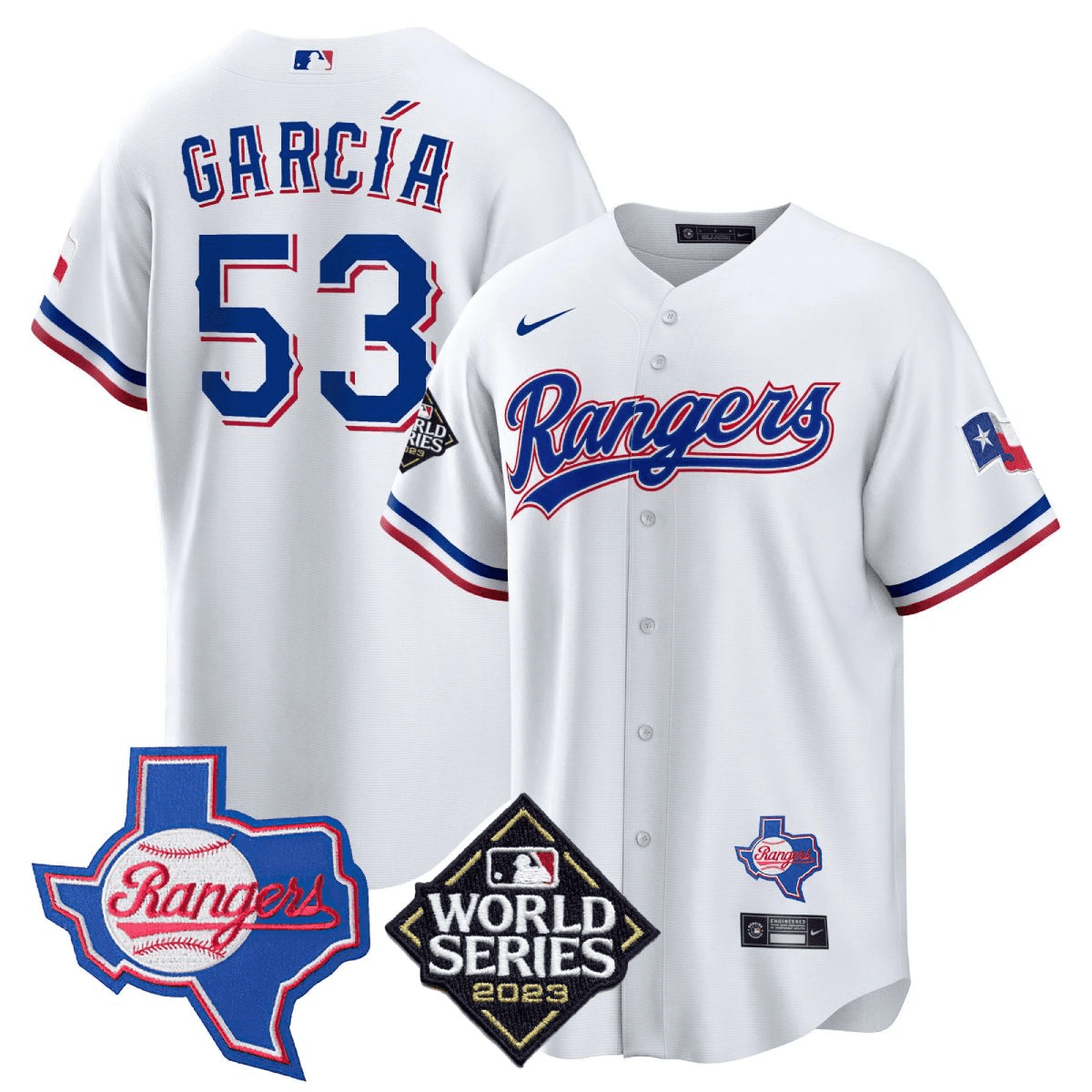 Men’s Texas Rangers 2023 World Series & Texas State Patch Cool Base Gold Jersey V2 – All Stitched - Image 12