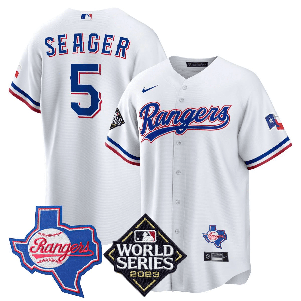 Men’s Texas Rangers 2023 World Series & Texas State Patch Cool Base Gold Jersey V2 – All Stitched - Image 11