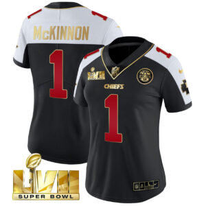 Women's Jerick McKinnon Chiefs Super Bowl LVII Vapor Jersey - Black Alternate - All Stitched