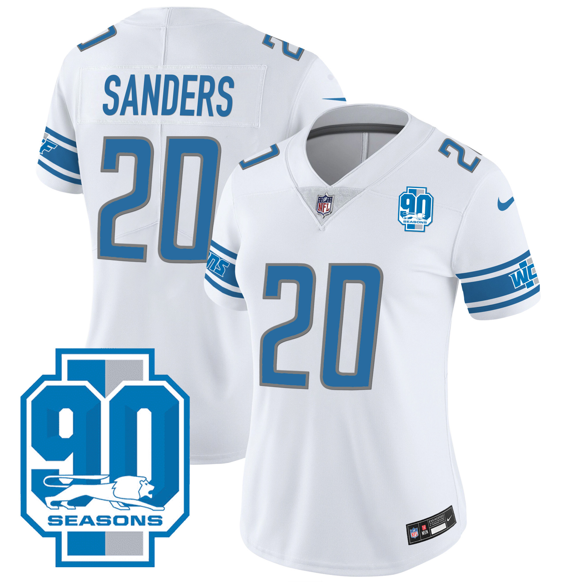 Women's Detroit Lions 90th Year Patch Jersey - All Stitched - Image 23