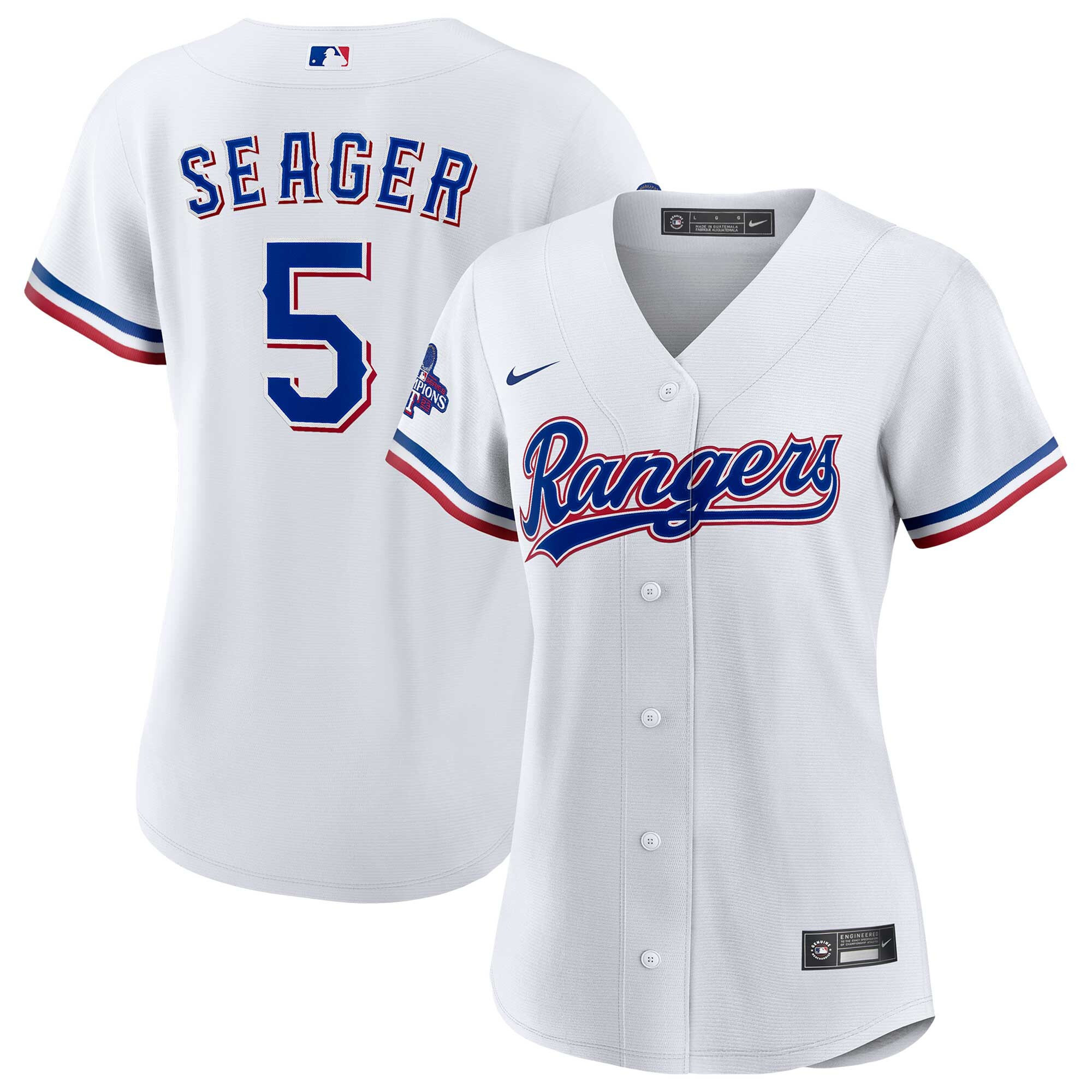 Texas Rangers Home 2023 World Series Champions Limited Jersey - White - All Stitched - Image 8