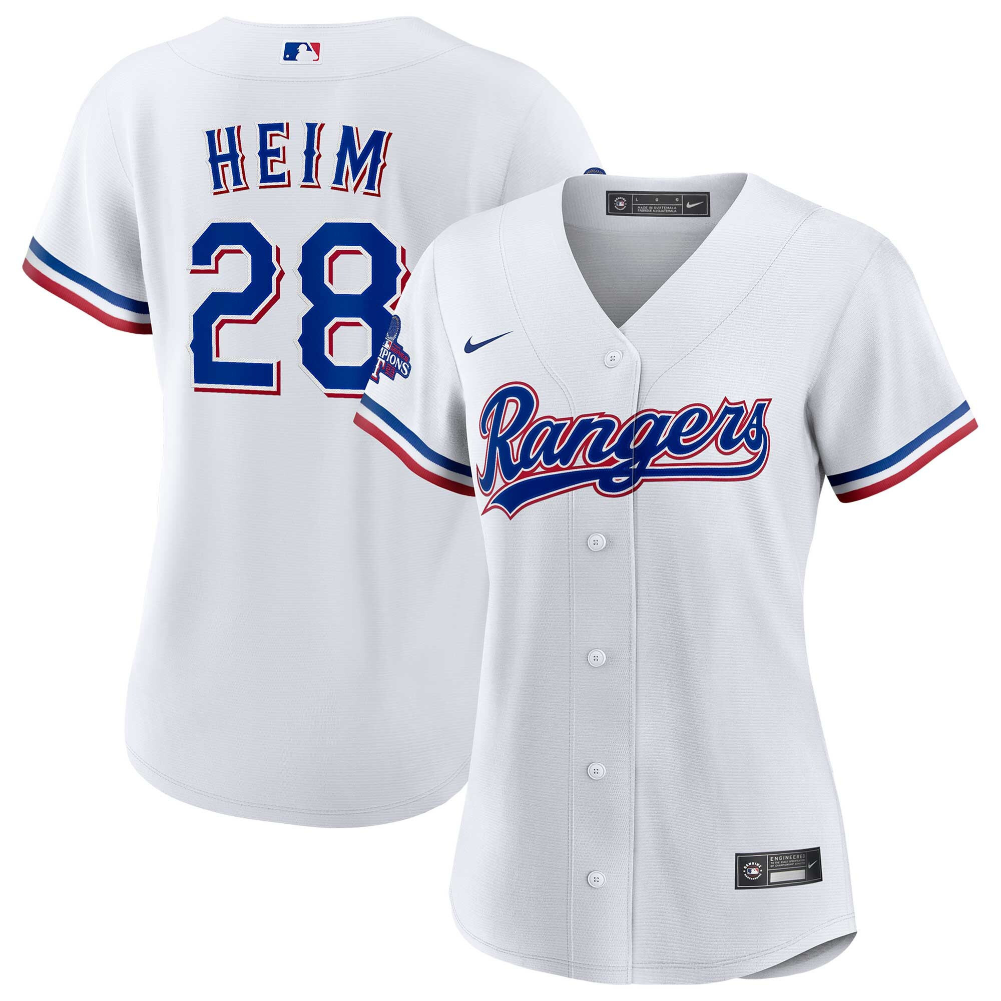 Texas Rangers Home 2023 World Series Champions Limited Jersey - White - All Stitched - Image 12