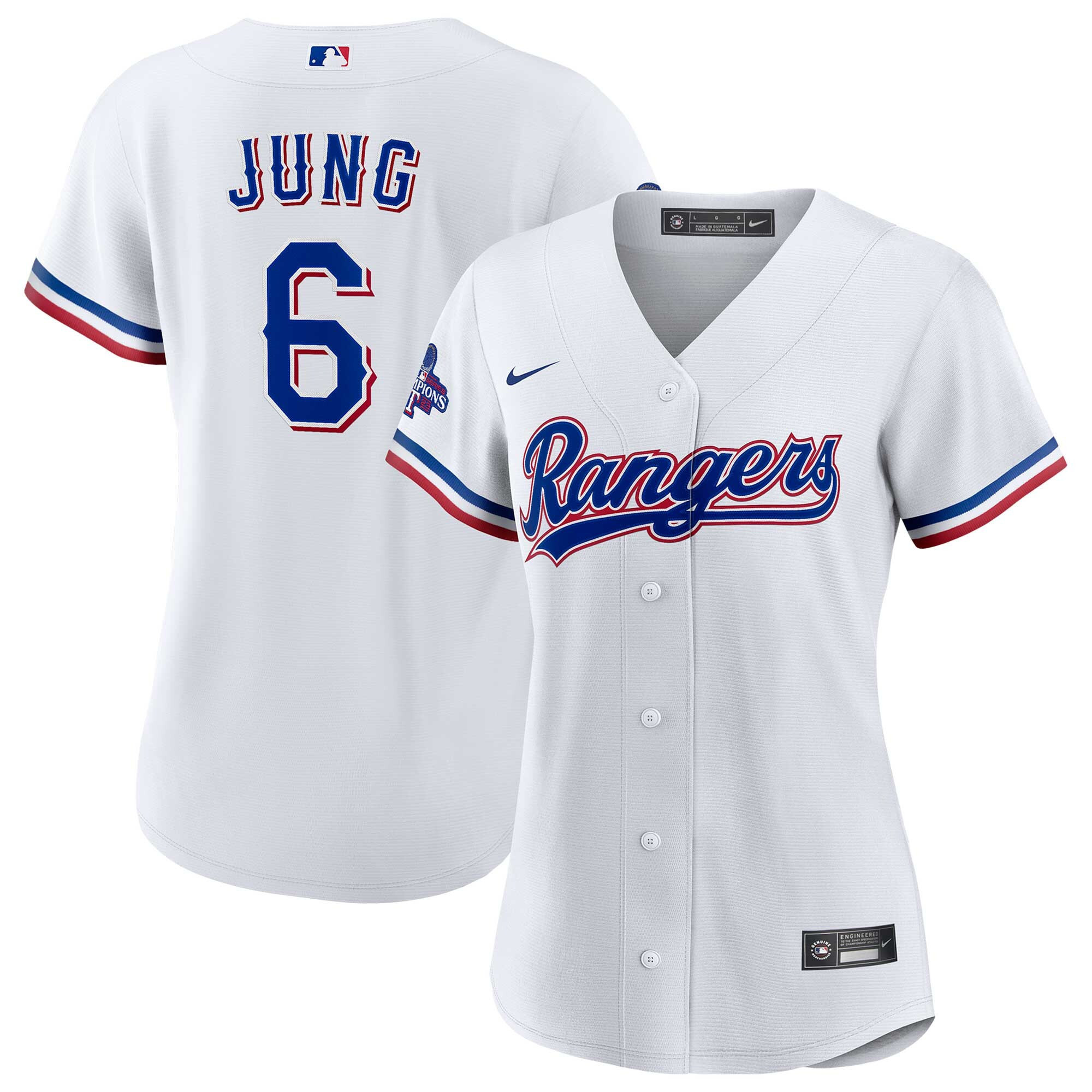 Texas Rangers Home 2023 World Series Champions Limited Jersey - White - All Stitched - Image 11