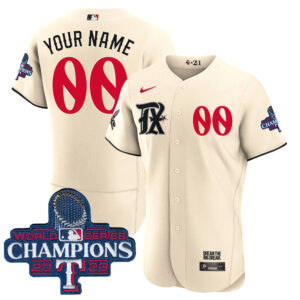 Texas Rangers 2023 World Series Champions City Connect Custom Jersey - All Stitched