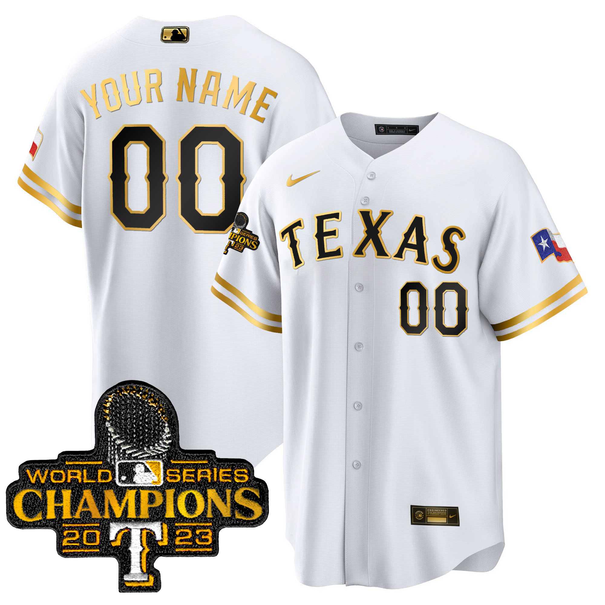 Texas Rangers 2023 World Series Champions Cool Base Custom Jersey - All Stitched - Image 2