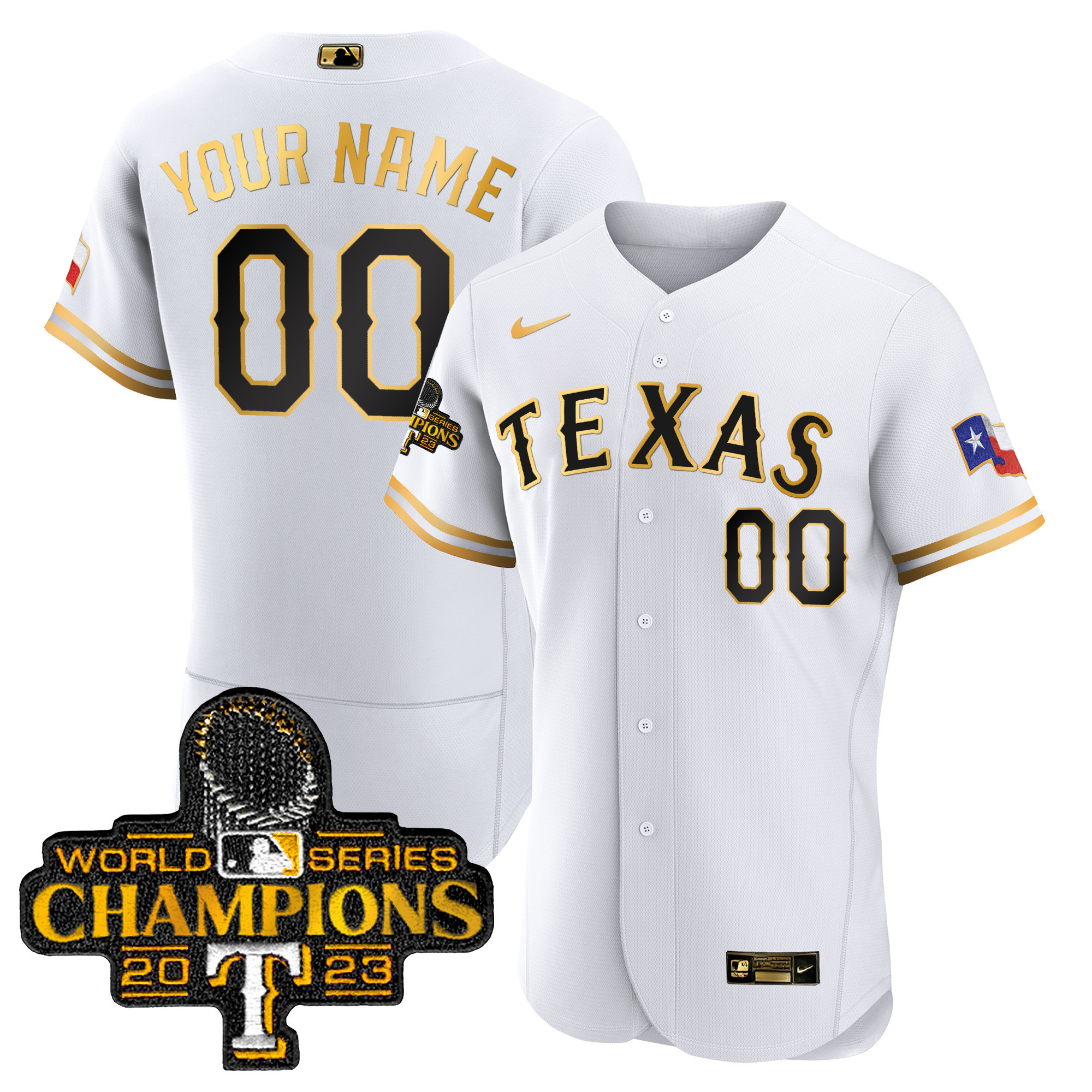 Texas Rangers 2023 World Series Champions Flex Base Custom Jersey - All Stitched - Image 2