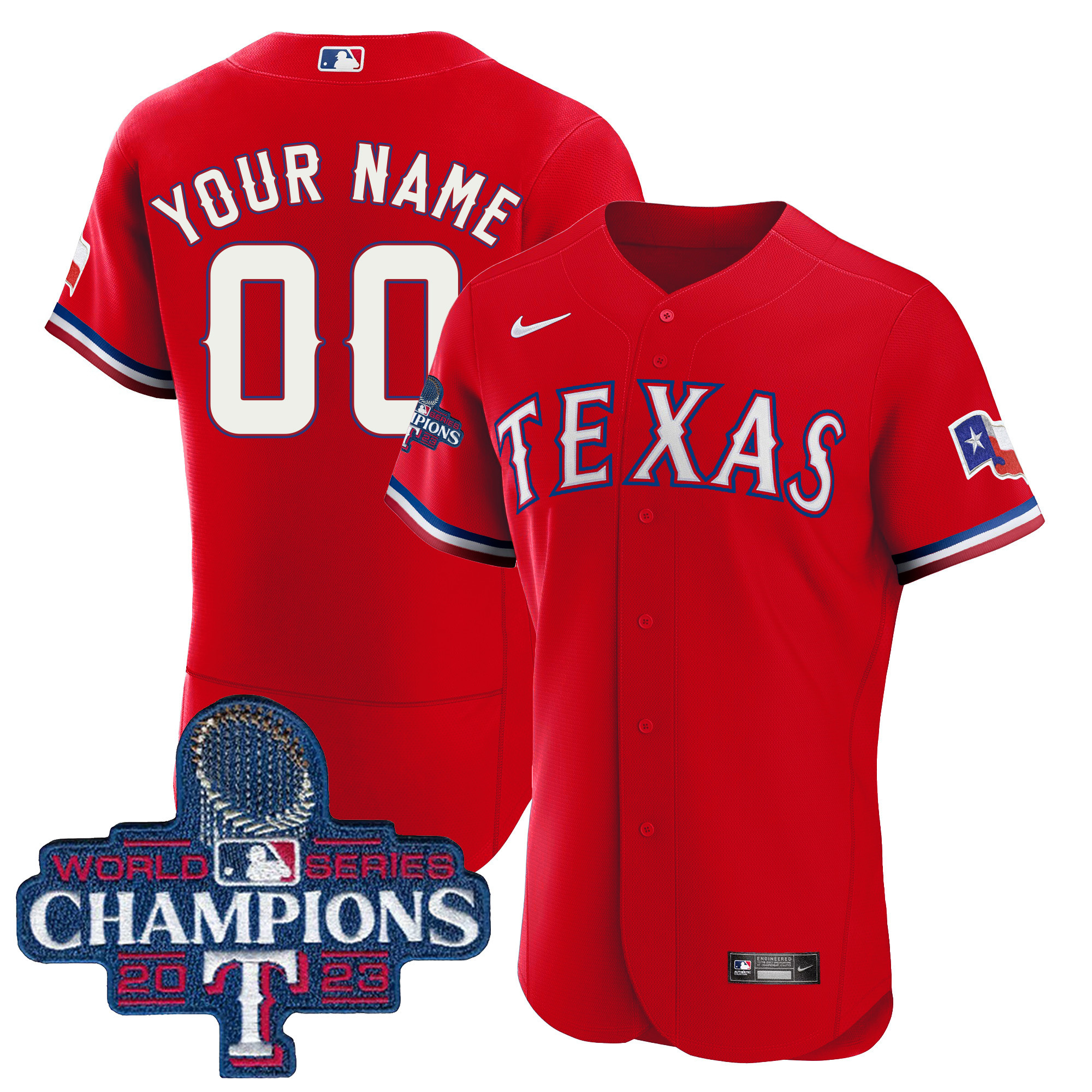 Texas Rangers 2023 World Series Champions Flex Base Custom Jersey - All Stitched - Image 4