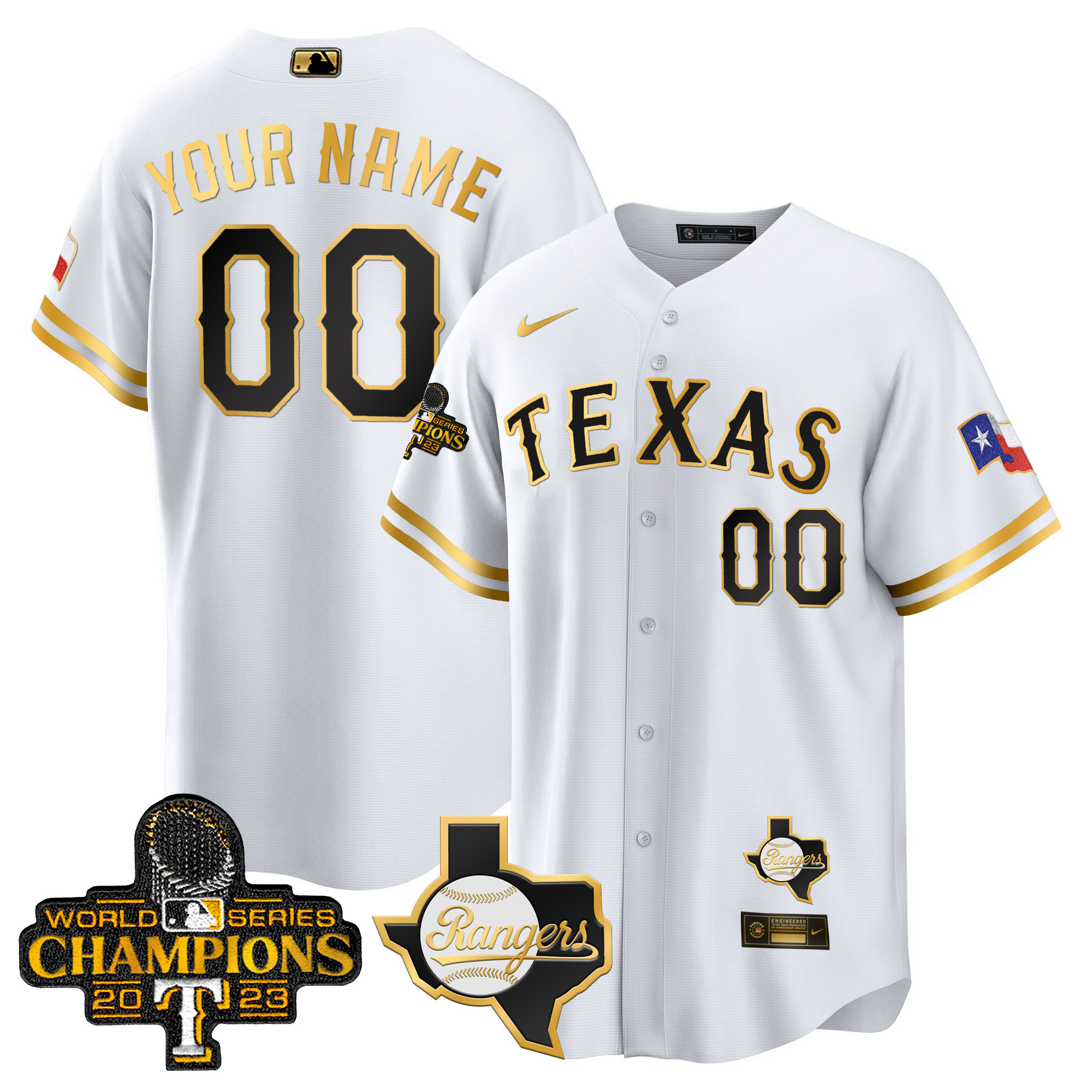 Texas Rangers 2023 World Series Champions Cool Base Custom Jersey V2 - All Stitched - Image 2