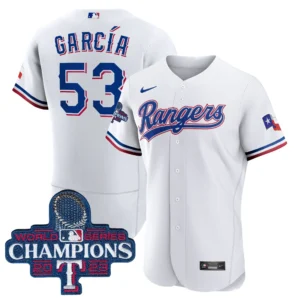 Adolis Garcia Texas Rangers World Series Champions White Jersey 2023 - All Stitched