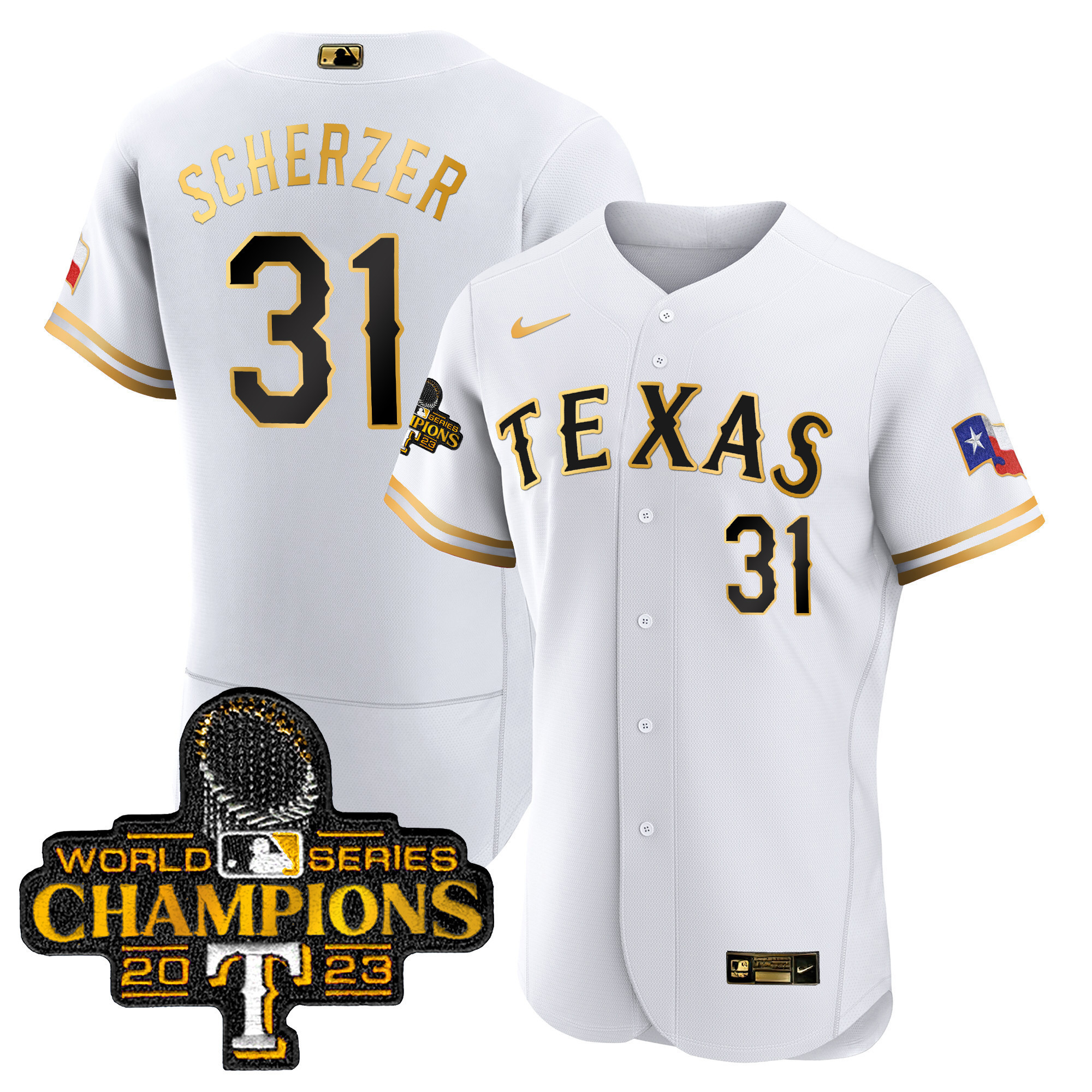 Men's Texas Rangers 2023 World Series Champions Flex Base Jersey - All Stitched - Image 17