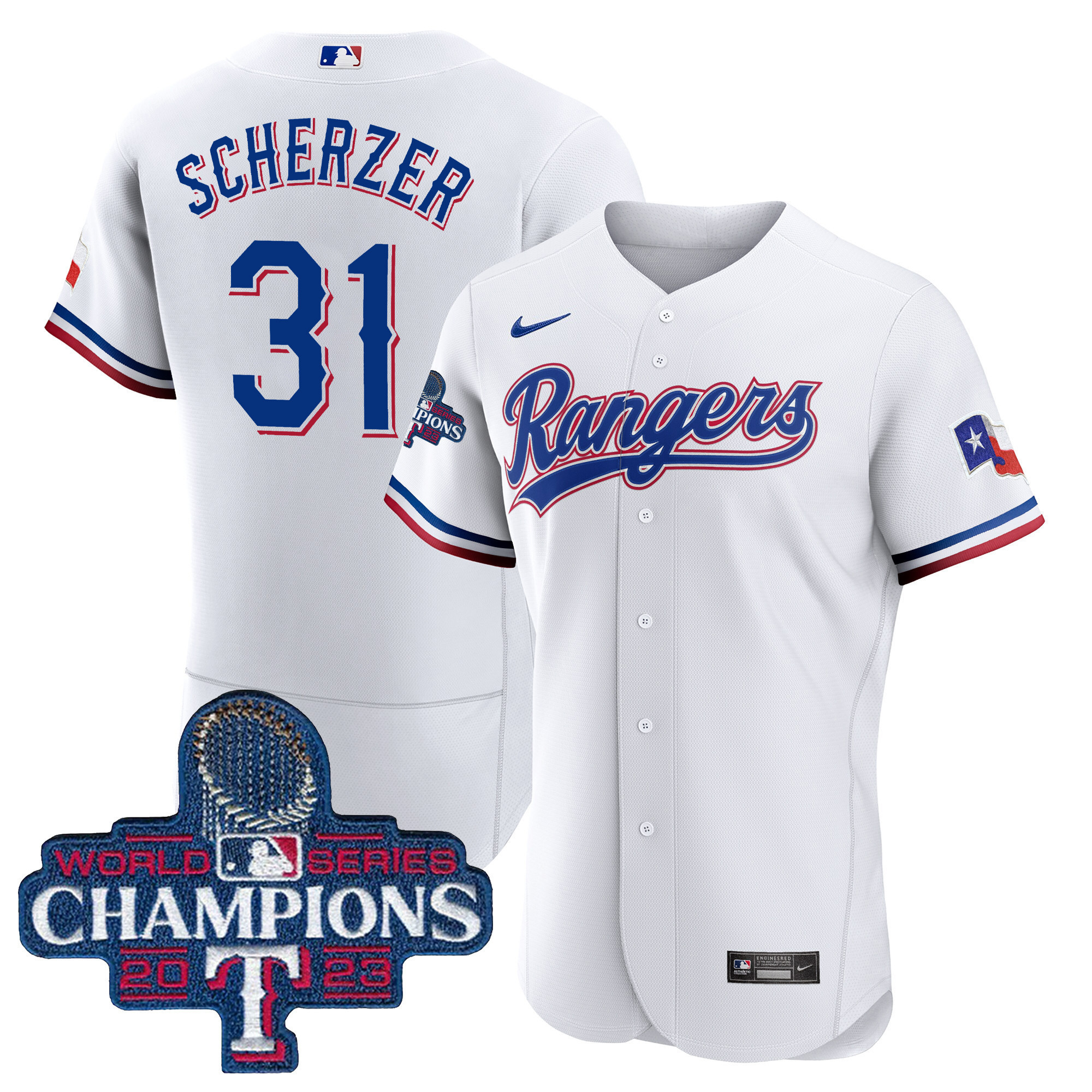Men's Texas Rangers 2023 World Series Champions Flex Base Jersey V3 - All Stitched - Image 26
