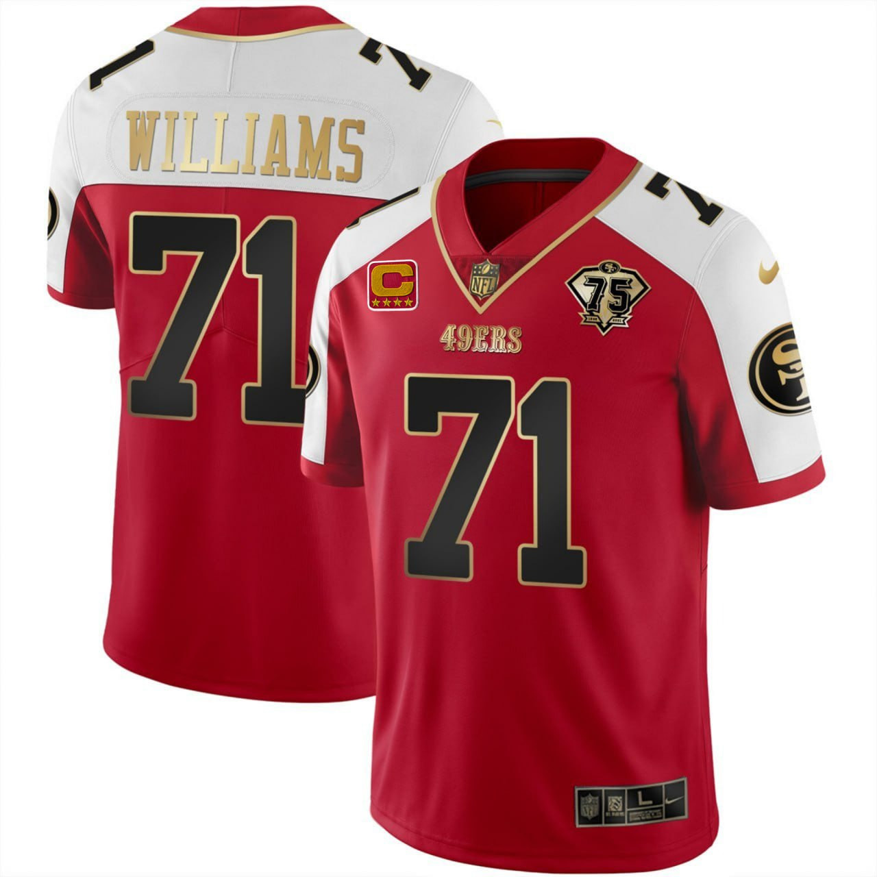 Trent Williams San Francisco 49ers Alternate Red Jersey - All Stitched