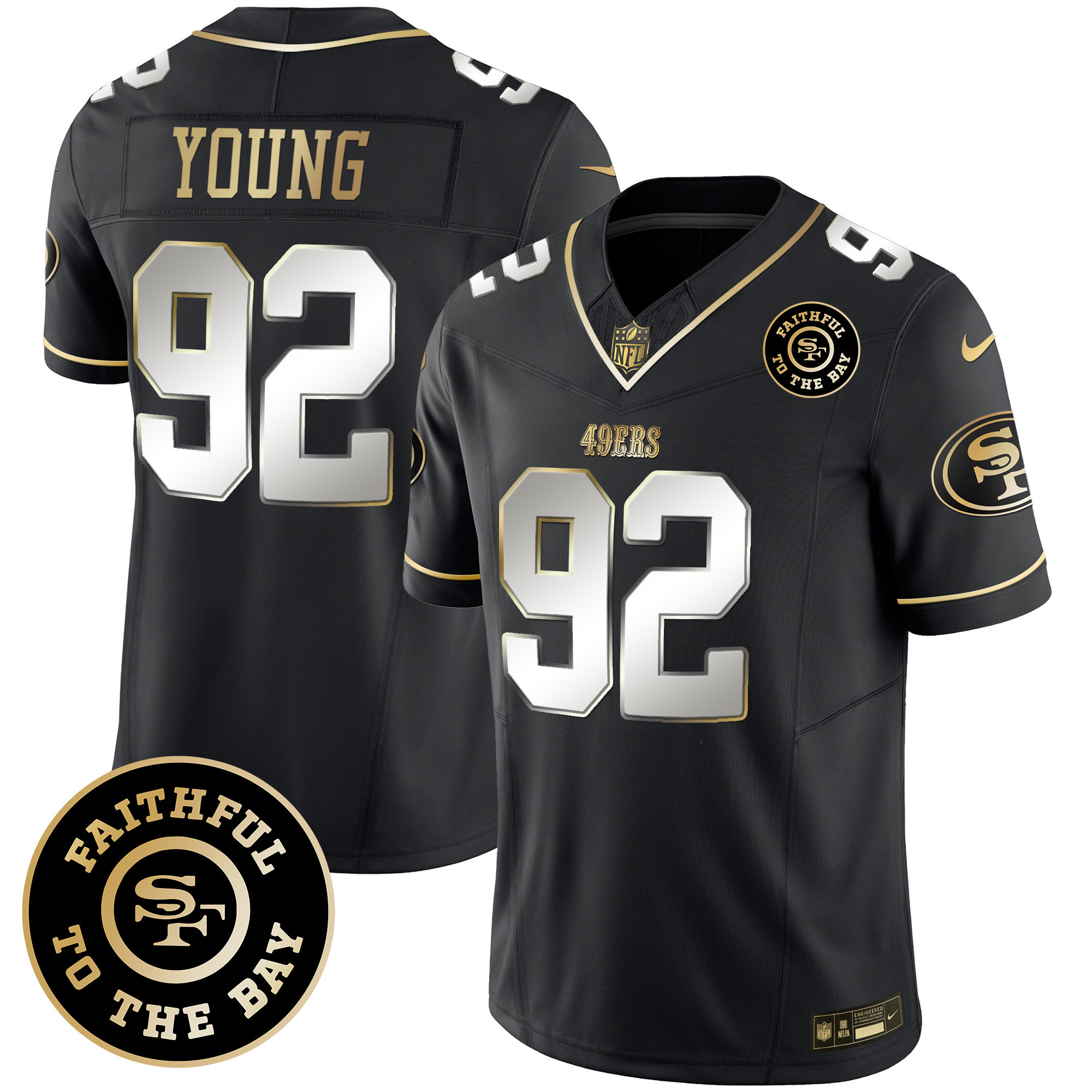 Men's 49ers Faithful To The Bay Patch Vapor Limited Jersey V4 - All Stitched - Image 31