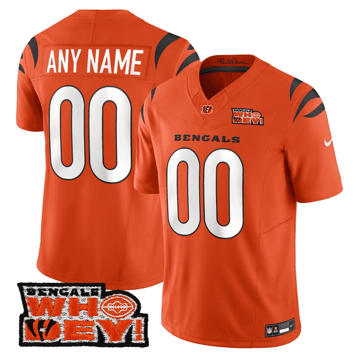 Cincinnati Bengals Who Dey Patch Custom Jersey - All Stitched - Image 2