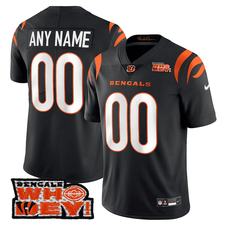 Cincinnati Bengals Who Dey Patch Custom Jersey - All Stitched