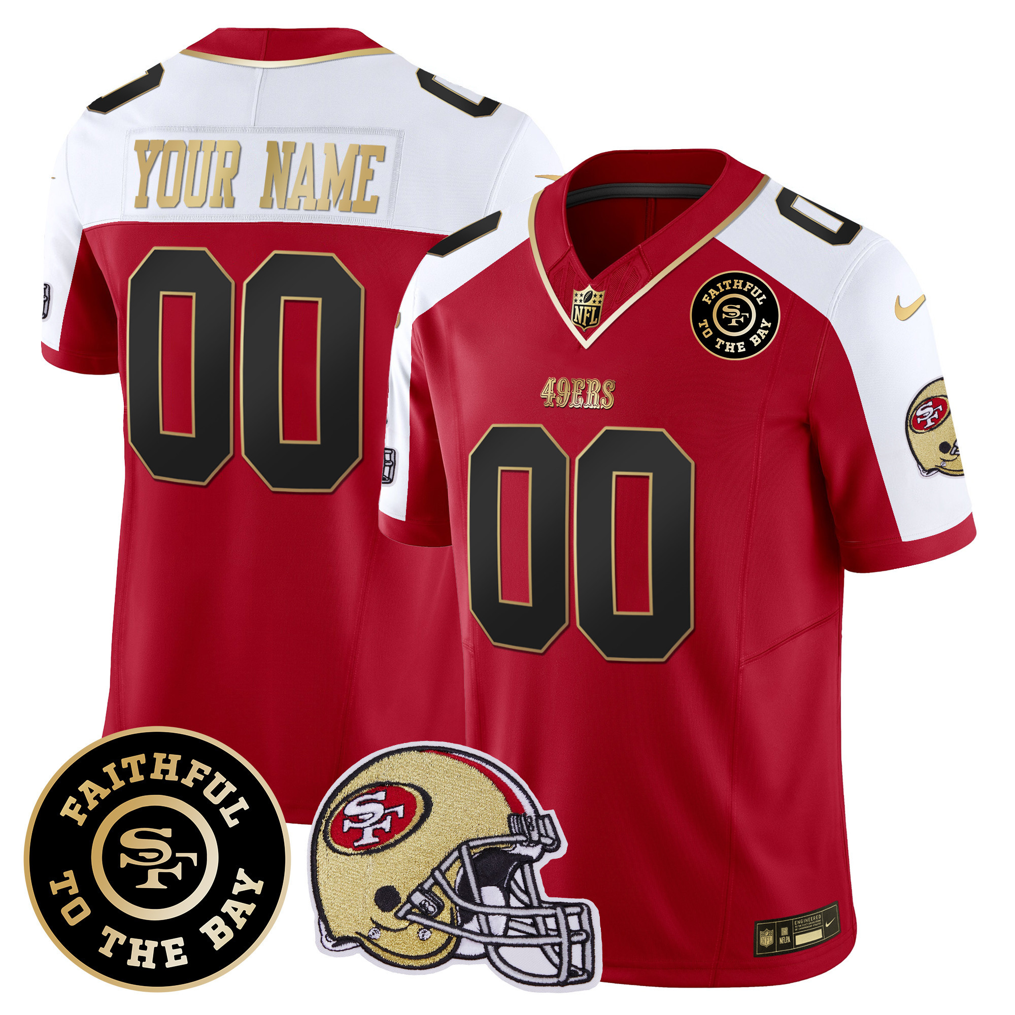 49ers Faithful To The Bay Patch Vapor Custom Jersey V5 - All Stitched - Image 5